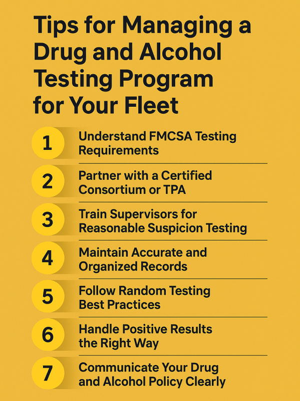Tips for managing a drug and alcohol testing program for your fleet 